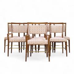 Paul McCobb Paul McCobb for Calvin Irwin Collection Walnut Brass Dining Chairs Set of 8 - 4262586