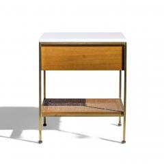 Paul McCobb Paul McCobb for Calvin Irwin Group 8714 Mahogany Cane Brass and Glass Nightstand - 4448946