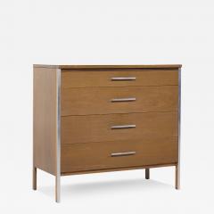 Paul McCobb Paul McCobb for Calvin Linear MCM Walnut and Aluminum 4 Drawer Highboy Dresser - 4089387