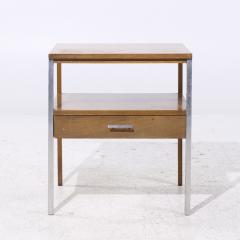 Paul McCobb Paul McCobb for Calvin Linear Mid Century Walnut and Aluminum Nightstand - 4088284