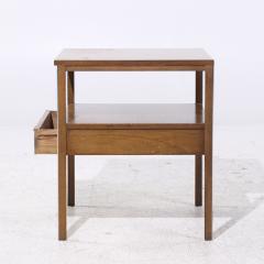 Paul McCobb Paul McCobb for Calvin Linear Mid Century Walnut and Aluminum Nightstand - 4088285