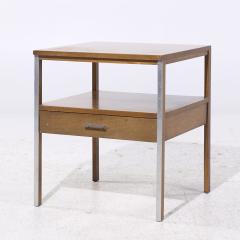 Paul McCobb Paul McCobb for Calvin Linear Mid Century Walnut and Aluminum Nightstand - 4088286