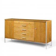 Paul McCobb Paul McCobb for Calvin Linear Mid Century Walnut and Stainless Steel Credenza - 4610060