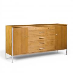 Paul McCobb Paul McCobb for Calvin Linear Mid Century Walnut and Stainless Steel Credenza - 4610062