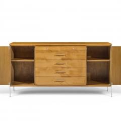 Paul McCobb Paul McCobb for Calvin Linear Mid Century Walnut and Stainless Steel Credenza - 4610063