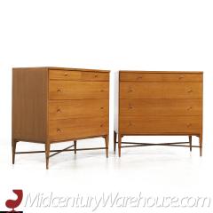 Paul McCobb Paul McCobb for Calvin Mid Century Brass X Base Dresser Chest of Drawers Pair - 3685199