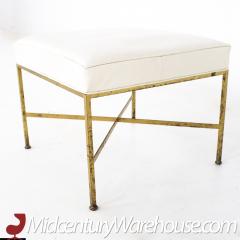 Paul McCobb Paul McCobb for Calvin Mid Century Brass X Base Stool Ottoman - 2368169