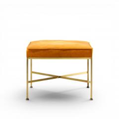 Paul McCobb Paul McCobb for Calvin Mid Century Brass X Base Stools Pair - 4612778