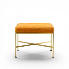 Paul McCobb Paul McCobb for Calvin Mid Century Brass X Base Stools Pair - 4612781