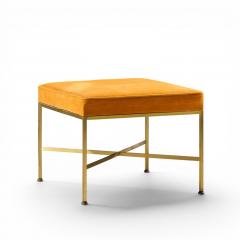 Paul McCobb Paul McCobb for Calvin Mid Century Brass X Base Stools Pair - 4612782