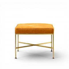 Paul McCobb Paul McCobb for Calvin Mid Century Brass X Base Stools Pair - 4612783