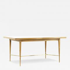 Paul McCobb Paul McCobb for Calvin Mid Century Brass and Mahogany Dining Table with Leaves - 3143794