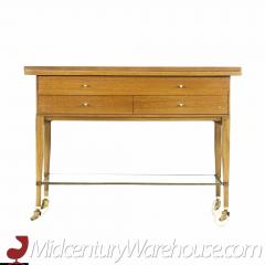 Paul McCobb Paul McCobb for Calvin Mid Century Brass and Mahogany Serving Bar Cart - 3692125
