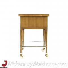 Paul McCobb Paul McCobb for Calvin Mid Century Brass and Mahogany Serving Bar Cart - 3692127
