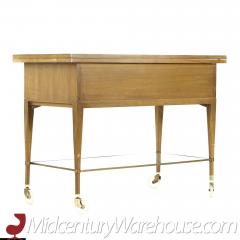 Paul McCobb Paul McCobb for Calvin Mid Century Brass and Mahogany Serving Bar Cart - 3692128