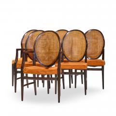 Paul McCobb Paul McCobb for Calvin Mid Century Double Cane Mahogany Dining Chair Set of 6 - 4532615