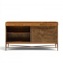 Paul McCobb Paul McCobb for Calvin Mid Century Mahogany and Brass Credenza - 4644356