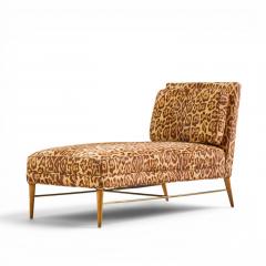 Paul McCobb Paul McCobb for Calvin Mid Century Walnut and Brass Chaise Lounge - 4653183