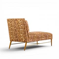 Paul McCobb Paul McCobb for Calvin Mid Century Walnut and Brass Chaise Lounge - 4653188