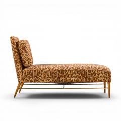 Paul McCobb Paul McCobb for Calvin Mid Century Walnut and Brass Chaise Lounge - 4653189