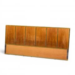 Paul McCobb Paul McCobb for Calvin Mid Century Walnut and Brass King Headboard - 4616752