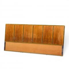 Paul McCobb Paul McCobb for Calvin Mid Century Walnut and Brass King Headboard - 4616753