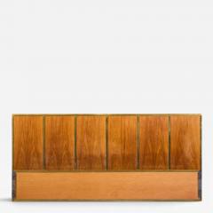 Paul McCobb Paul McCobb for Calvin Mid Century Walnut and Brass King Headboard - 4618844