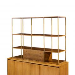 Paul McCobb Paul McCobb for Calvin Walnut and Brass Room Divider Credenza with Hutch - 4642946