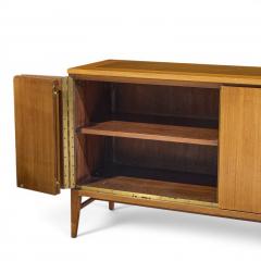 Paul McCobb Paul McCobb for Calvin Walnut and Brass Room Divider Credenza with Hutch - 4642947