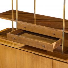 Paul McCobb Paul McCobb for Calvin Walnut and Brass Room Divider Credenza with Hutch - 4642948