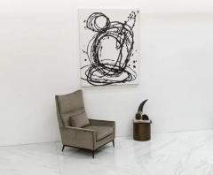 Paul McCobb Paul McCobb for Directional 314 Model High Back Lounge Chair in Grey Velvet - 3175867