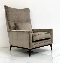 Paul McCobb Paul McCobb for Directional 314 Model High Back Lounge Chair in Grey Velvet - 3175913