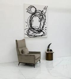 Paul McCobb Paul McCobb for Directional 314 Model High Back Lounge Chair in Grey Velvet - 3175943
