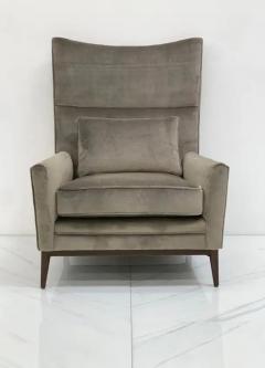 Paul McCobb Paul McCobb for Directional 314 Model High Back Lounge Chair in Grey Velvet - 3176252