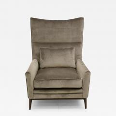 Paul McCobb Paul McCobb for Directional 314 Model High Back Lounge Chair in Grey Velvet - 3178801