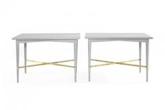 Paul McCobb Paul McCobb for Directional Brass Stretcher End Tables - 518133