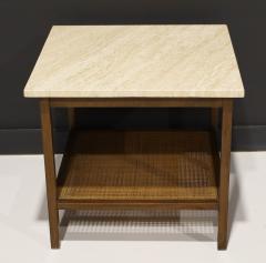 Paul McCobb Paul McCobb for Directional Mahogany and Travertine Side or End Table - 2561437