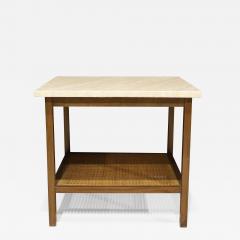 Paul McCobb Paul McCobb for Directional Mahogany and Travertine Side or End Table - 2562573