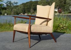 Paul McCobb Paul McCobb for Directional Model 1321 Lounge Chair in Walnut Light Upholstery - 4309065