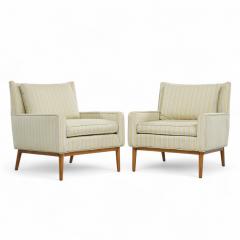 Paul McCobb Paul McCobb for Directional Model 302 Mid Century Walnut Lounge Chairs Pair - 4319593