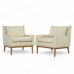 Paul McCobb Paul McCobb for Directional Model 302 Mid Century Walnut Lounge Chairs Pair - 4319594