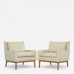 Paul McCobb Paul McCobb for Directional Model 302 Mid Century Walnut Lounge Chairs Pair - 4320276
