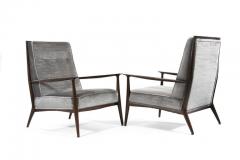 Paul McCobb Paul McCobb for Directional Walnut Frame Lounge Chairs - 296878