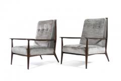 Paul McCobb Paul McCobb for Directional Walnut Frame Lounge Chairs - 296879