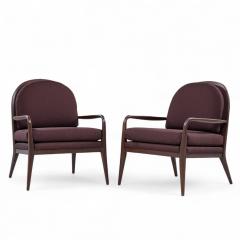 Paul McCobb Paul McCobb for Widdicomb Mid Century Walnut Lounge Chairs Pair - 4315260