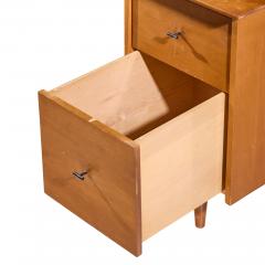 Paul McCobb Paul McCobb for Winchendon Mid Century Maple Double Pedestal Desk with T Pulls - 4550403