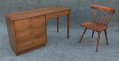 Paul McCobb Paul McCobb for Winchendon Walnut Stain Maple 1560 Desk Spindle Chair - 3219341