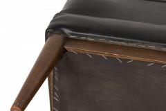 Paul McCobb Paul Mccobb For Directional Rectangular Black Vinyl And Walnut Ottoman - 3169916