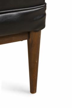 Paul McCobb Paul Mccobb For Directional Rectangular Black Vinyl And Walnut Ottoman - 3169917