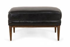 Paul McCobb Paul Mccobb For Directional Rectangular Black Vinyl And Walnut Ottoman - 3169918